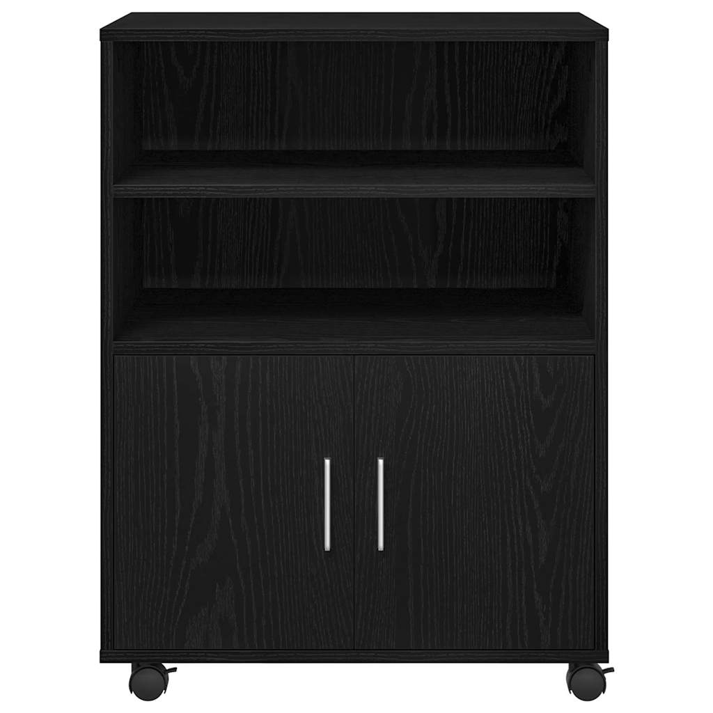 Cabinet à Roulettes avec étagère Chêne noir 60 x 48 x 81 cm - XIOS