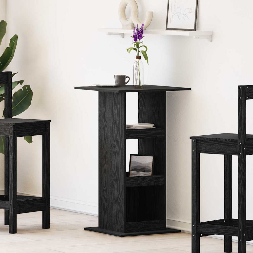 Table de bar 60 x 60 x 100 cm Bois d'ingénierie Chêne noir - XIOS