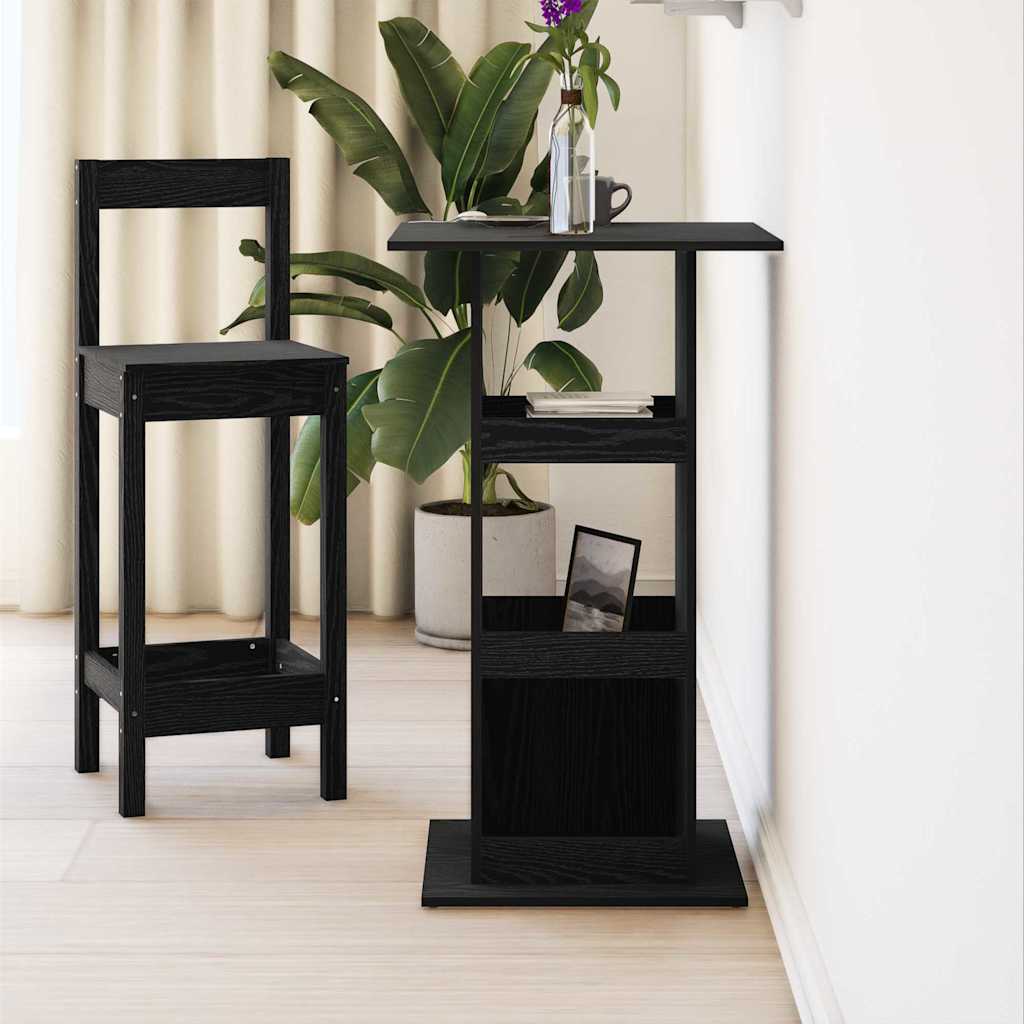 Table de bar 60 x 60 x 100 cm Bois d'ingénierie Chêne noir - XIOS