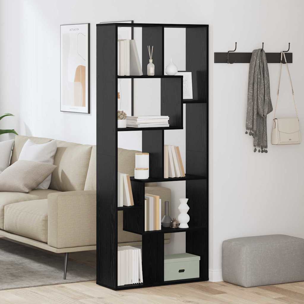 Bibliothèque Chêne noir 67 x 25 x 162 cm Bois d'ingénierie - XIOS