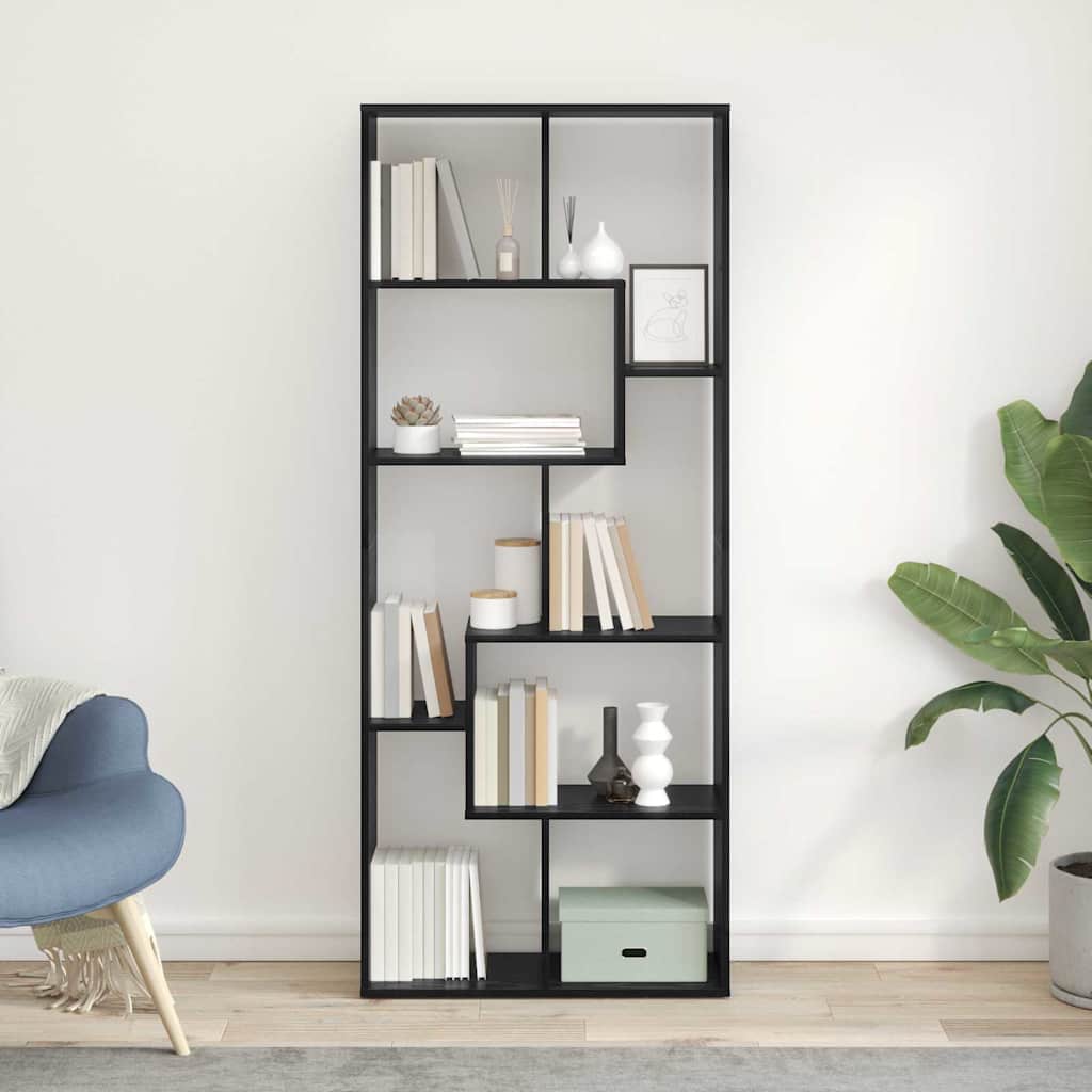 Bibliothèque Chêne noir 67 x 25 x 162 cm Bois d'ingénierie - XIOS