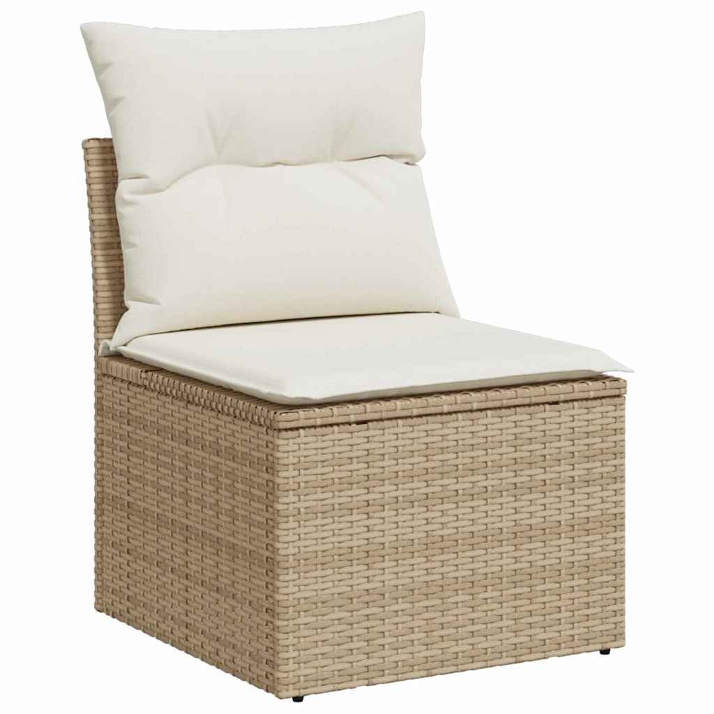 Ensemble de canapé de jardin avec coussin 9 pcs Beige polyrotin - XIOS