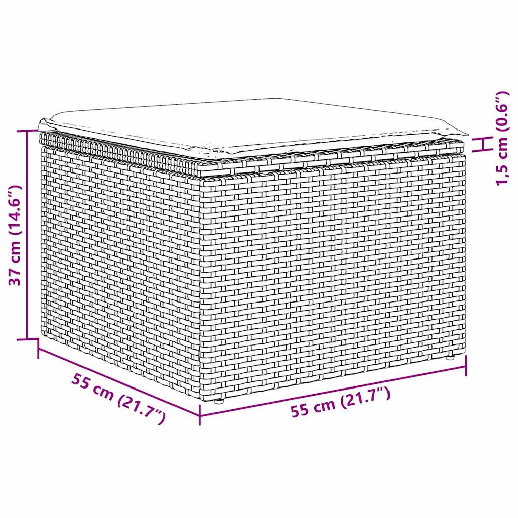 Ensemble de canapé de jardin avec coussin 8 pcs Noir polyrotin