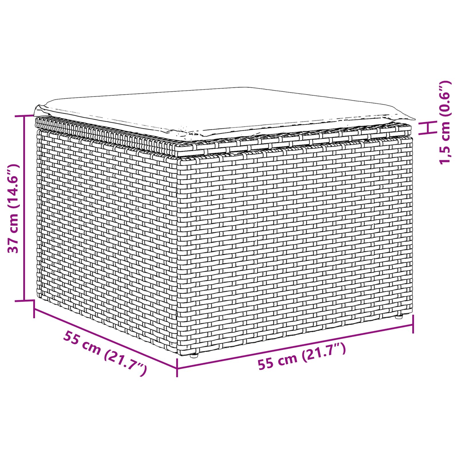 Ensemble de canapé de jardin avec coussin 6 pcs Noir polyrotin