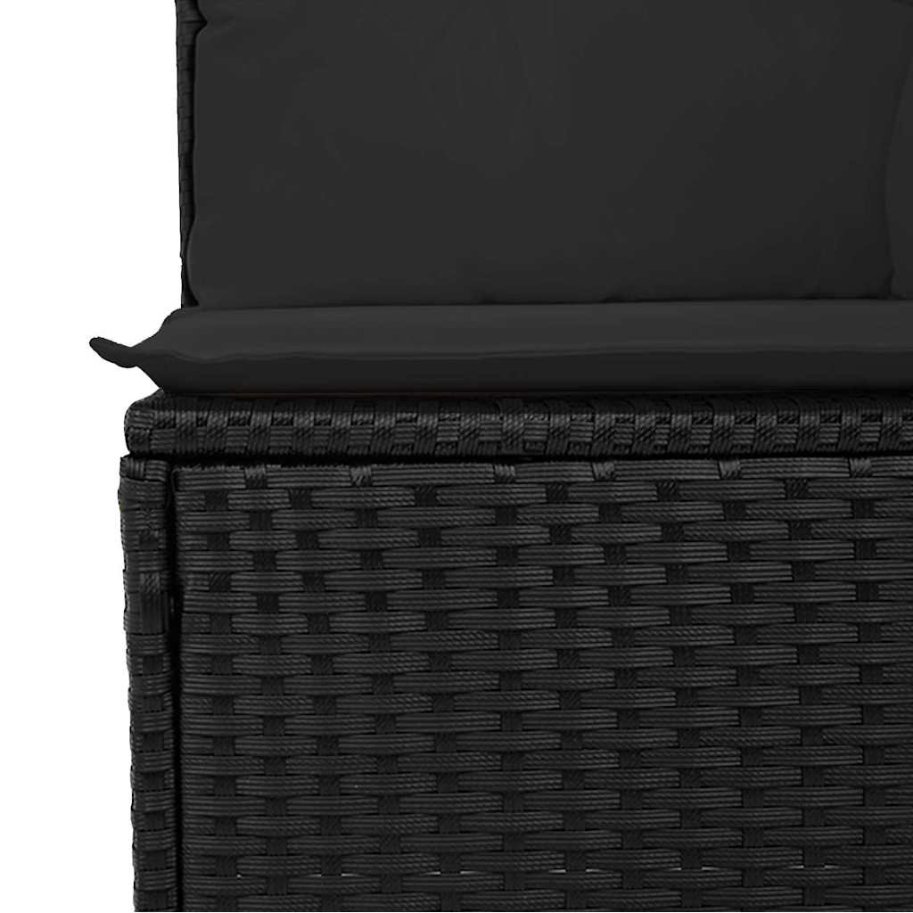 Ensemble de canapé de jardin avec coussin 7 pcs Noir polyrotin