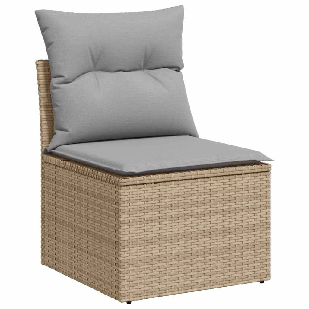 Ensemble de canapé de jardin 9 pcs Beige Poly rotin