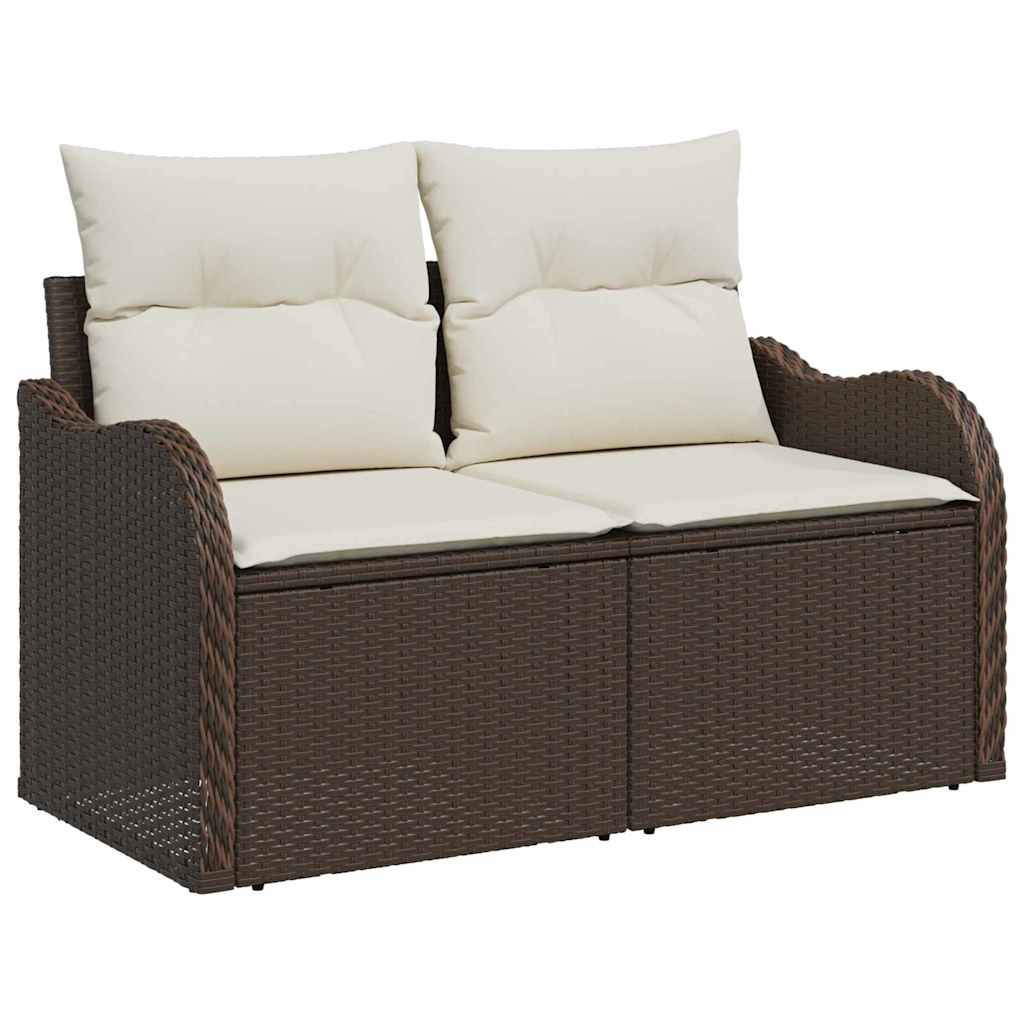 Ensemble de canapé de jardin 7 pcs Marron Poly rotin - XIOS