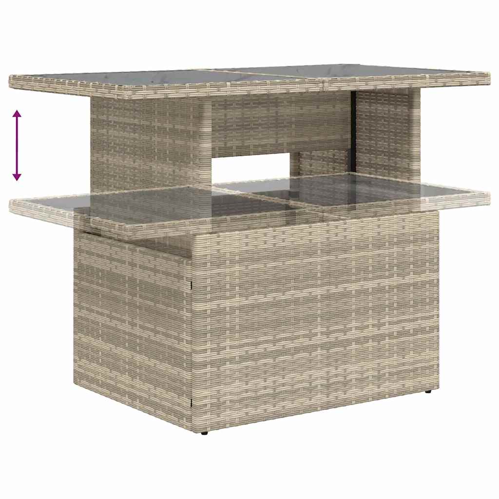 Ensemble de canapé de jardin 7 pcs Gris clair Poly rotin