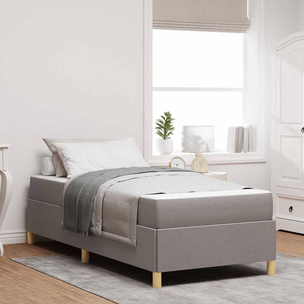 Cadre de lit avec matelas Taupe 90 x 190 cm tissu - XIOS
