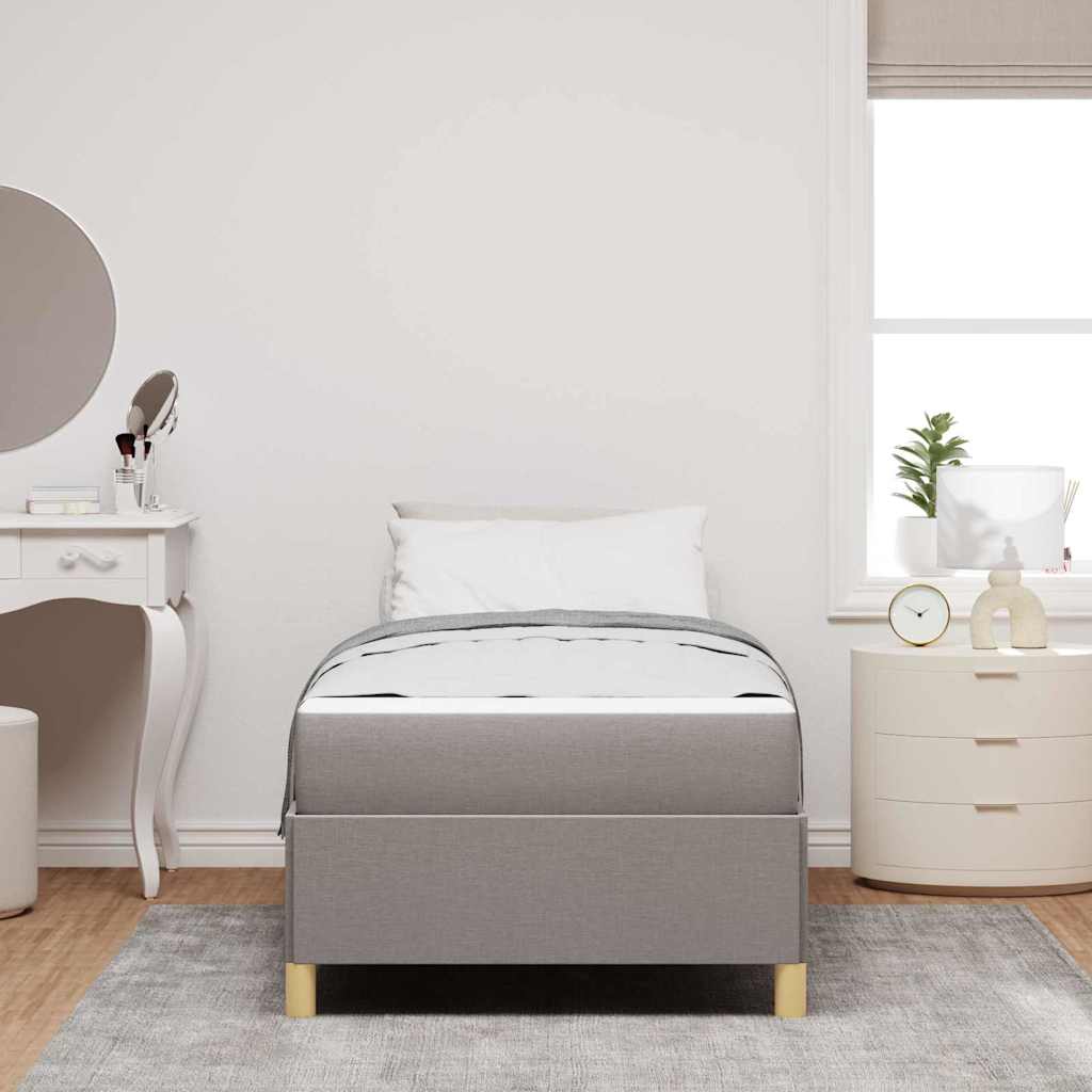 Cadre de lit avec matelas Taupe 90 x 190 cm tissu - XIOS