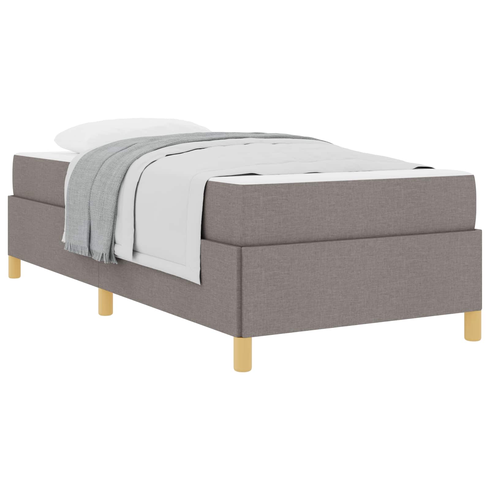 Cadre de lit avec matelas Taupe 90 x 200 cm tissu - XIOS