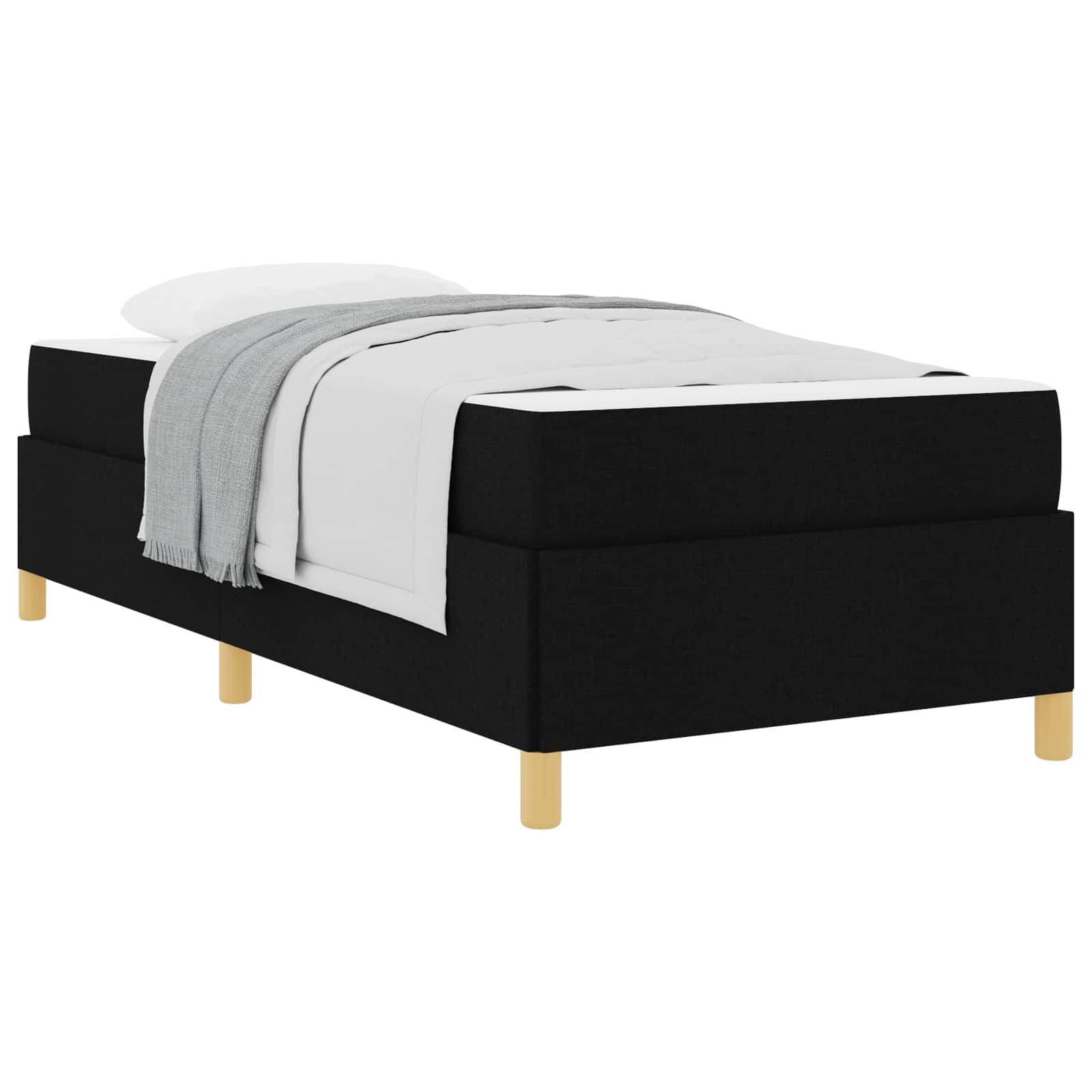 Cadre de lit avec matelas Noir 100 x 200 cm tissu - XIOS