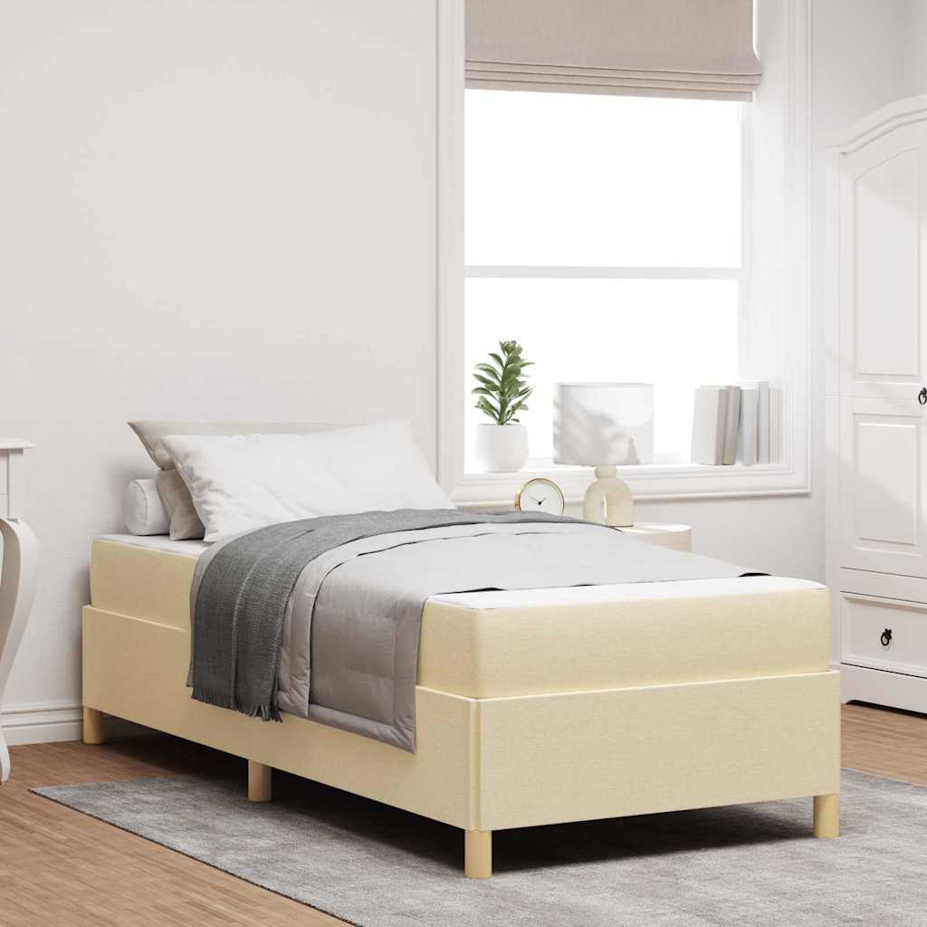 Cadre de lit avec matelas Crème 100 x 200 cm tissu - XIOS