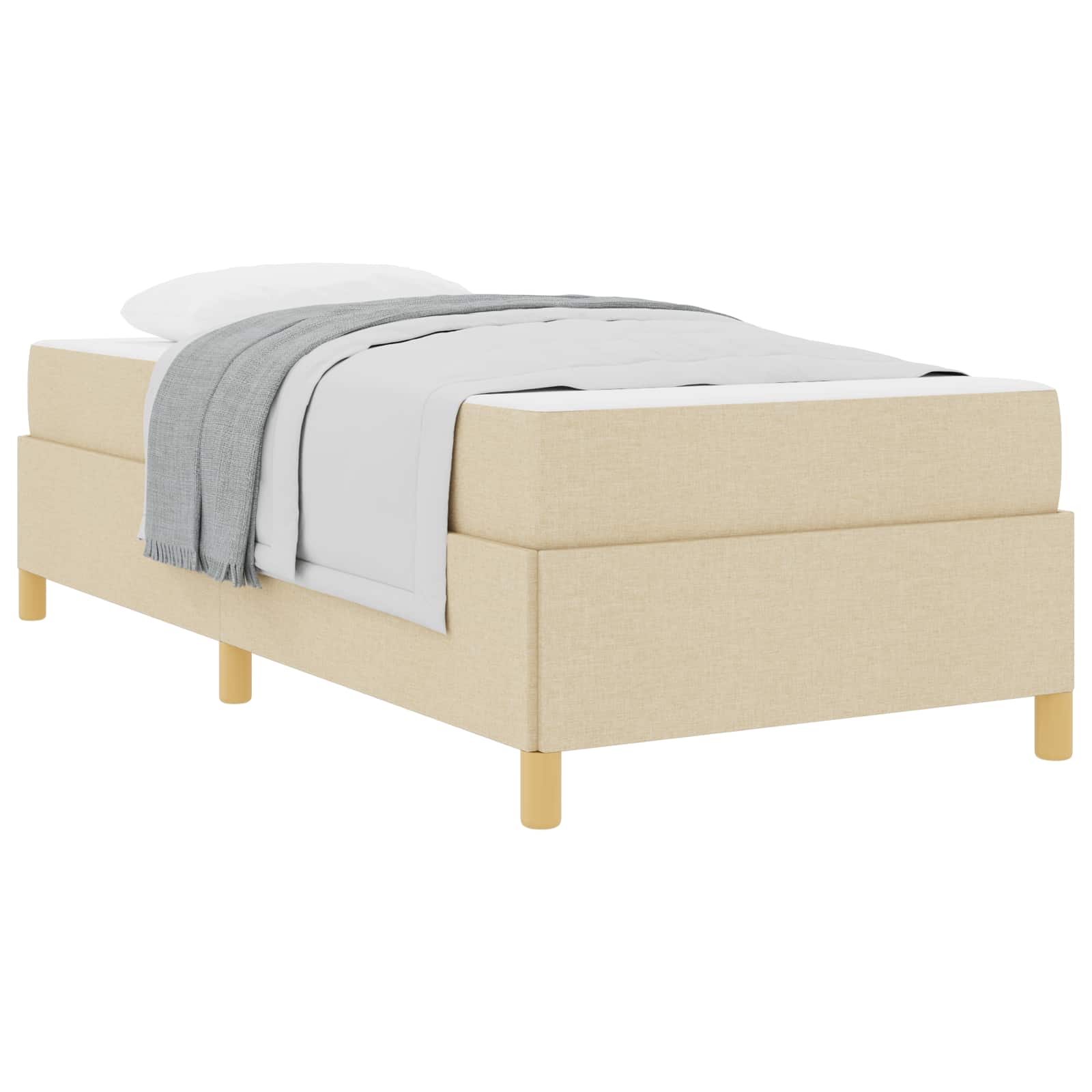 Cadre de lit avec matelas Crème 100 x 200 cm tissu - XIOS