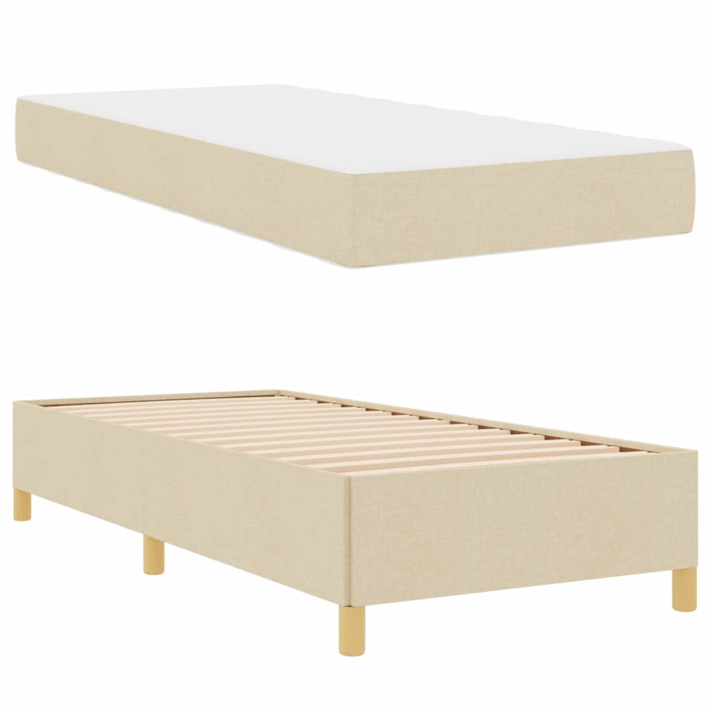 Cadre de lit avec matelas Crème 100 x 200 cm tissu - XIOS