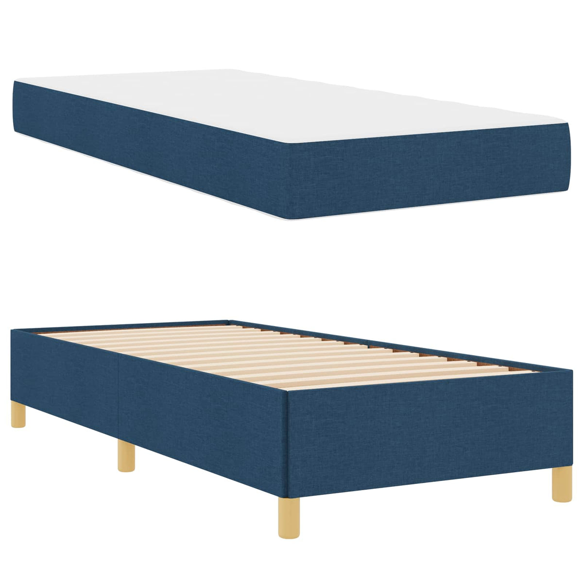 Cadre de lit Bleu 100 x 200 cm tissu