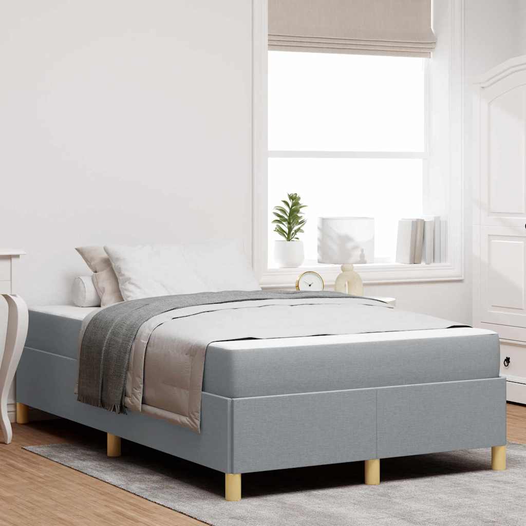 Cadre de lit avec matelas Gris clair 120 x 190 cm tissu - XIOS