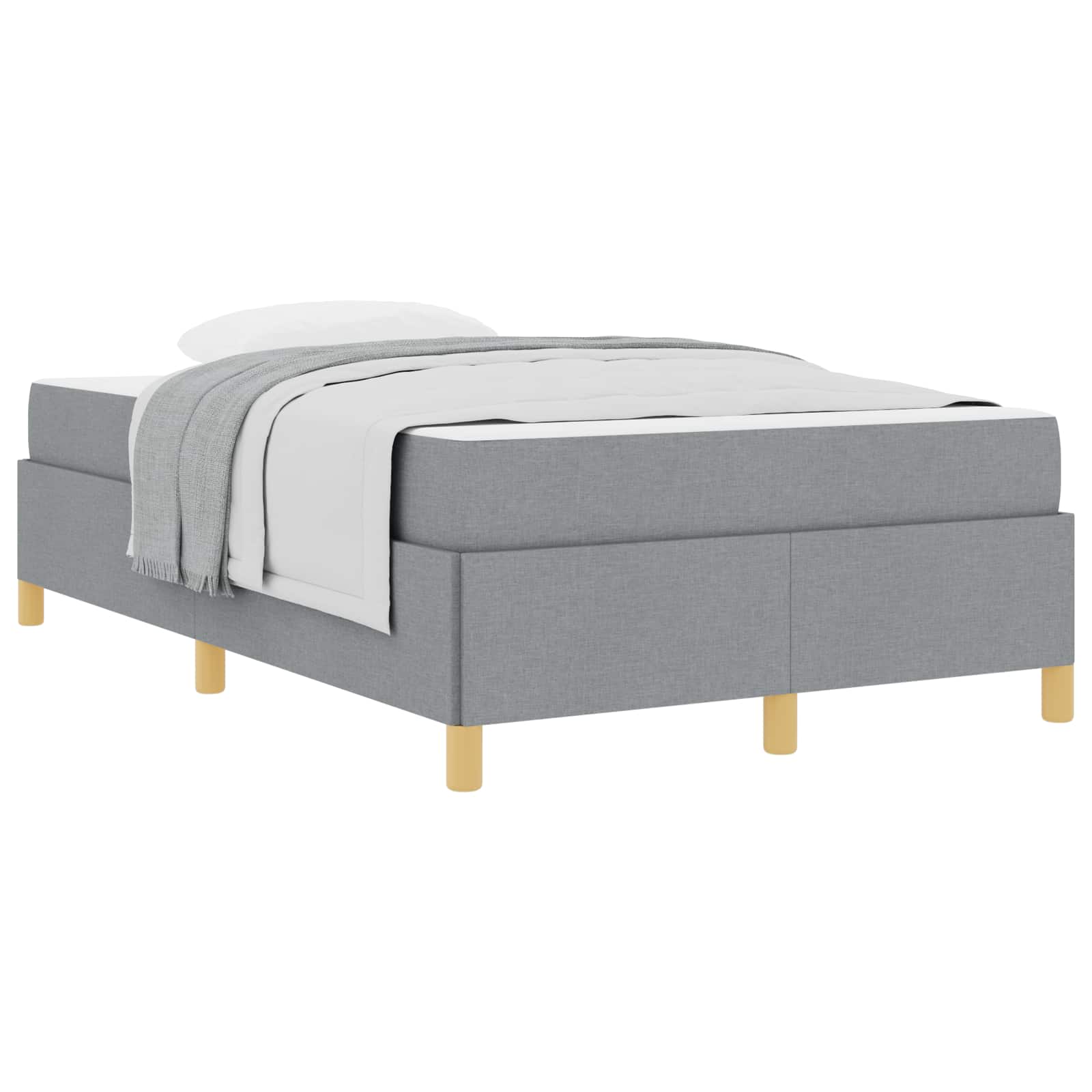 Cadre de lit avec matelas Gris clair 120 x 190 cm tissu - XIOS