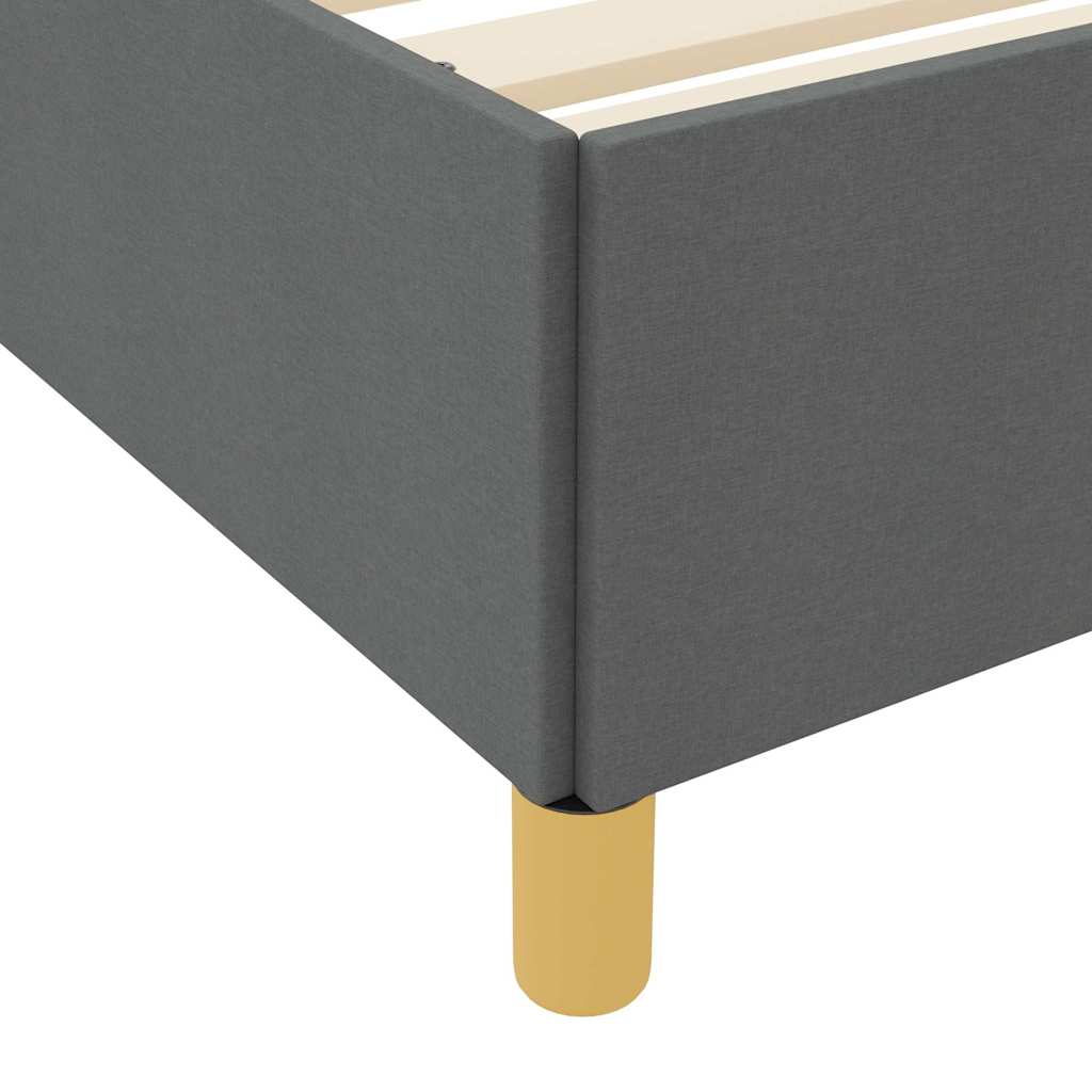 Cadre de lit avec matelas Gris foncé 120 x 190 cm tissu - XIOS