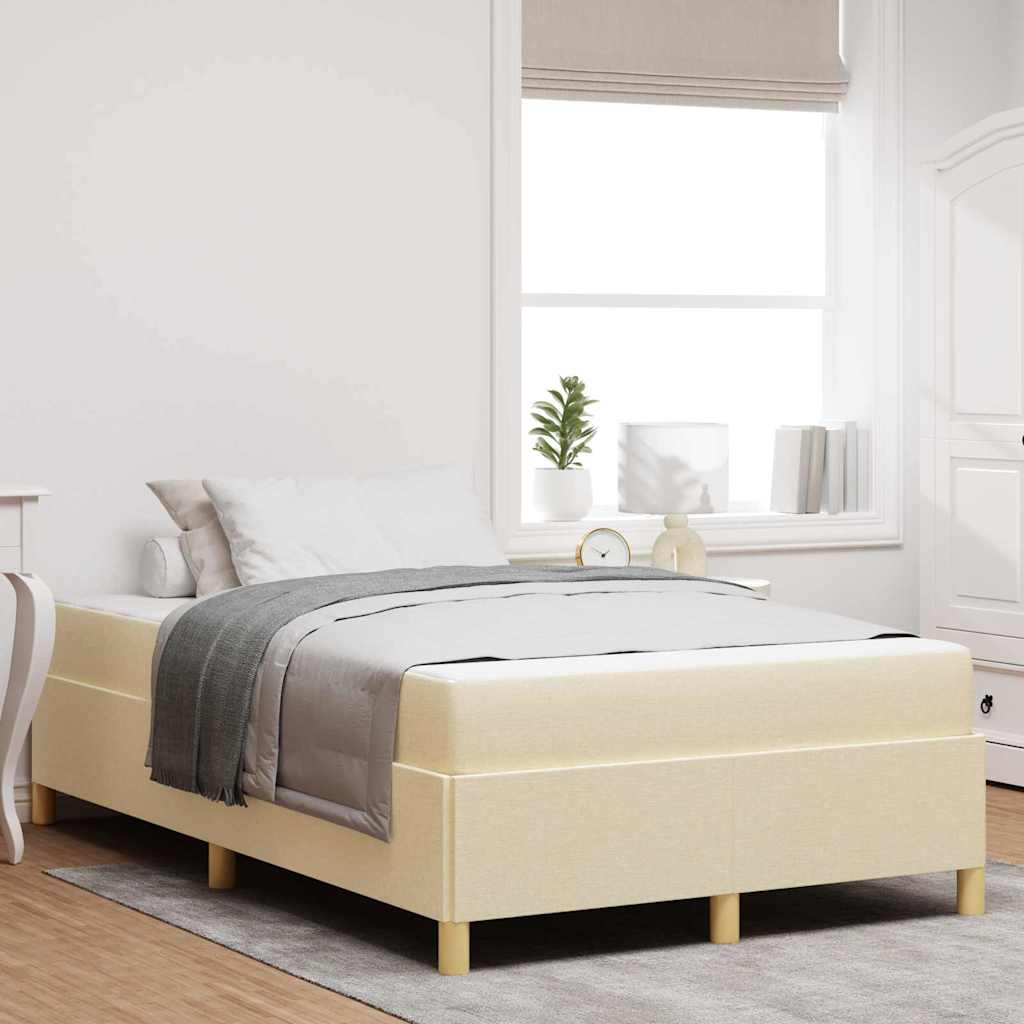 Cadre de lit avec matelas Crème 120 x 190 cm tissu - XIOS