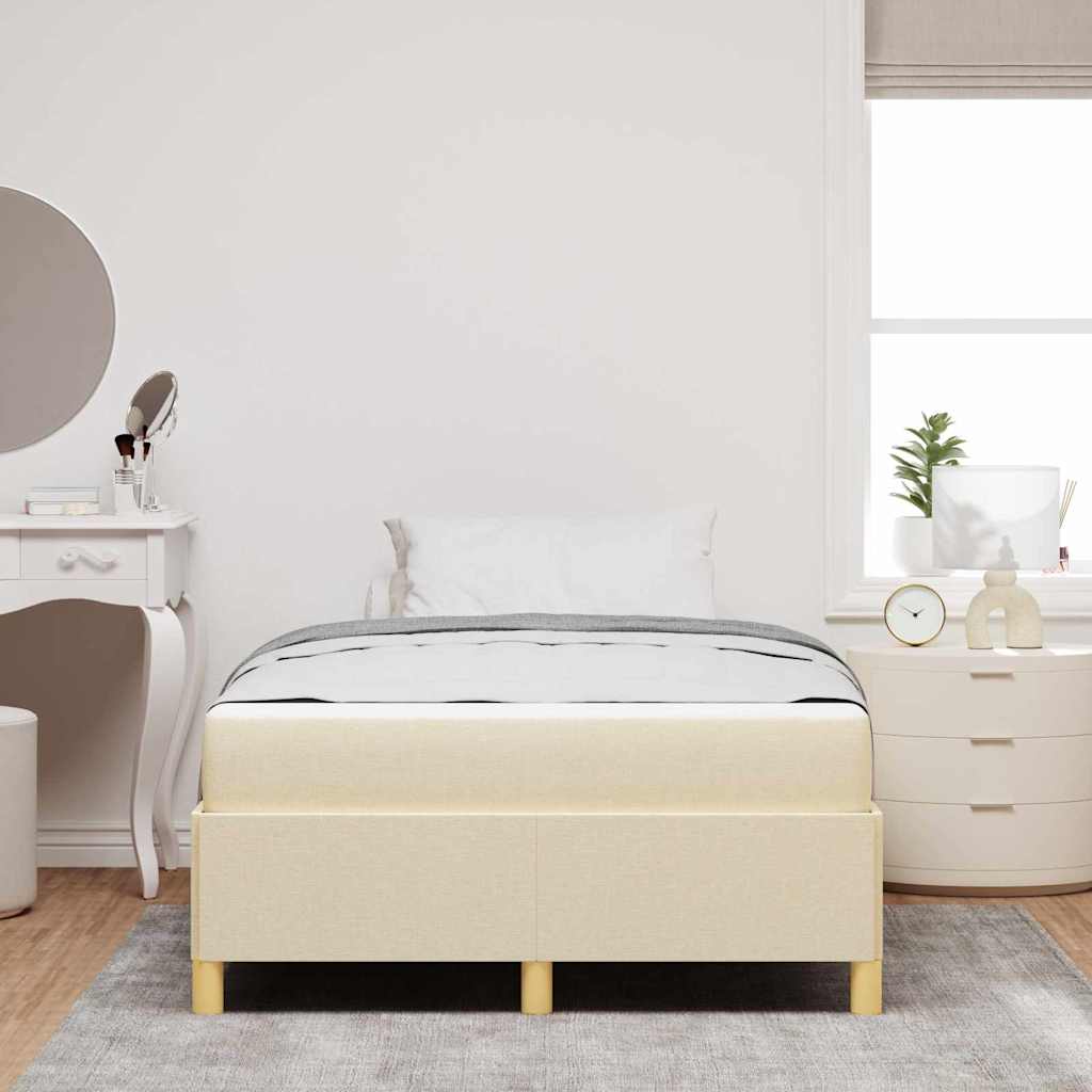 Cadre de lit avec matelas Crème 120 x 190 cm tissu - XIOS