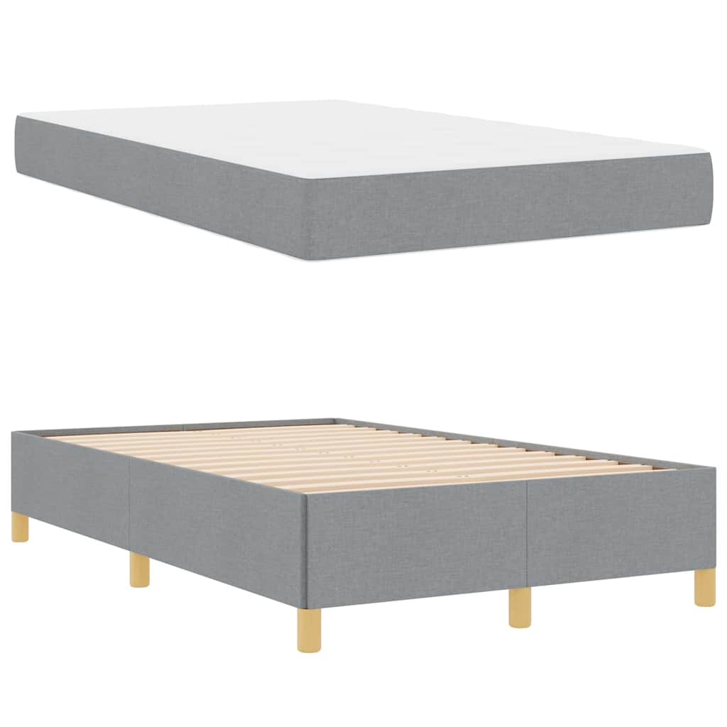Cadre de lit avec matelas Gris clair 120 x 200 cm tissu - XIOS