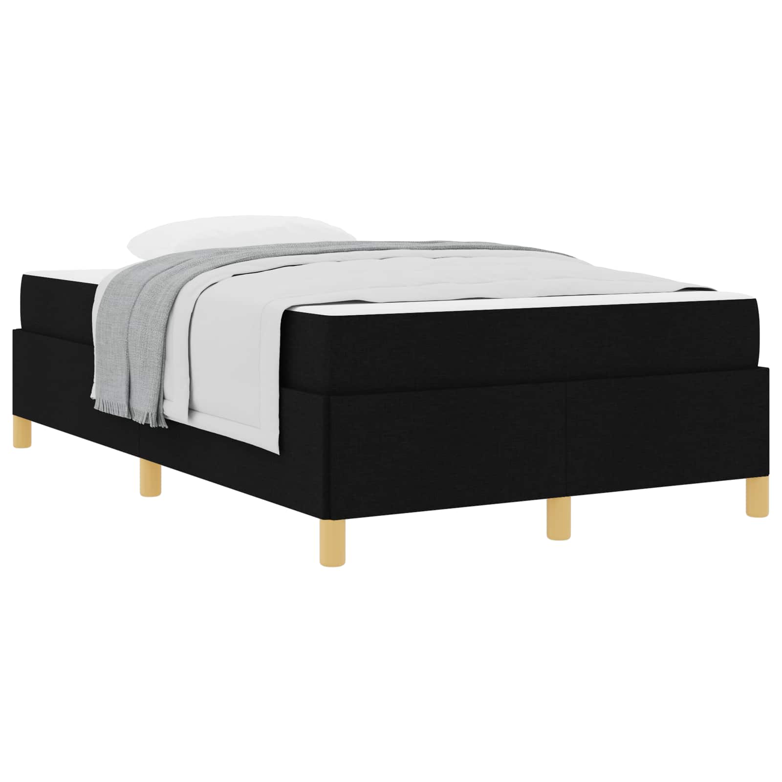 Cadre de lit avec matelas Noir 120 x 200 cm tissu - XIOS