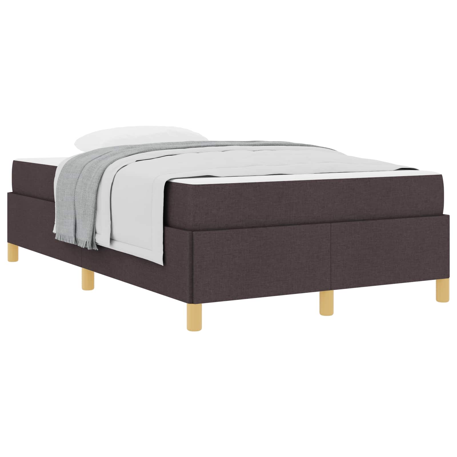 Cadre de lit avec matelas Marron foncé 120 x 200 cm tissu - XIOS