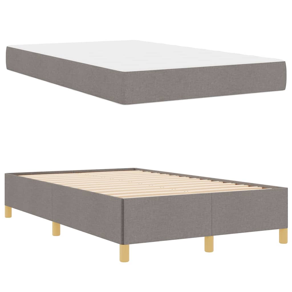 Cadre de lit avec matelas Taupe 120 x 200 cm tissu - XIOS