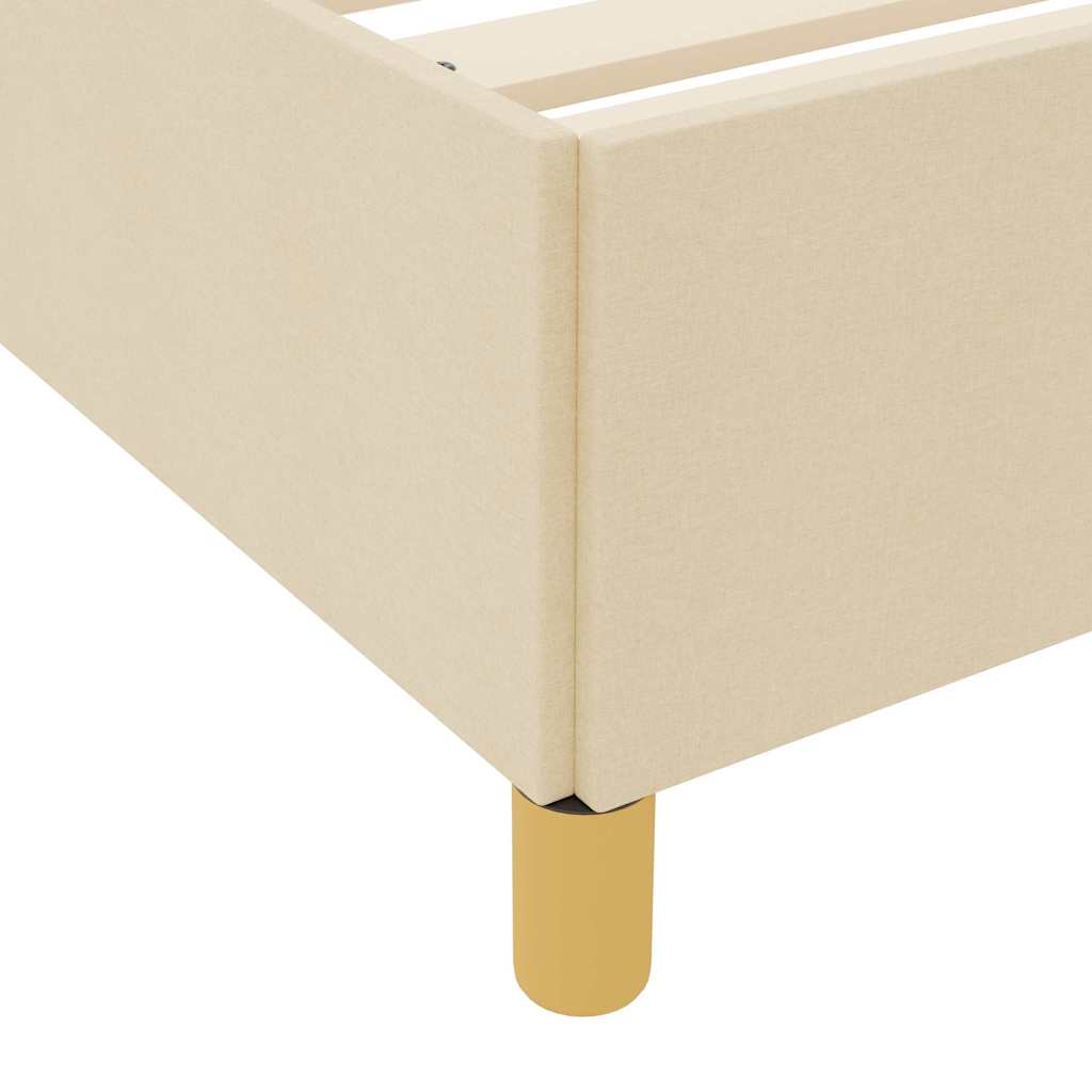 Cadre de lit avec matelas Crème 120 x 200 cm tissu - XIOS