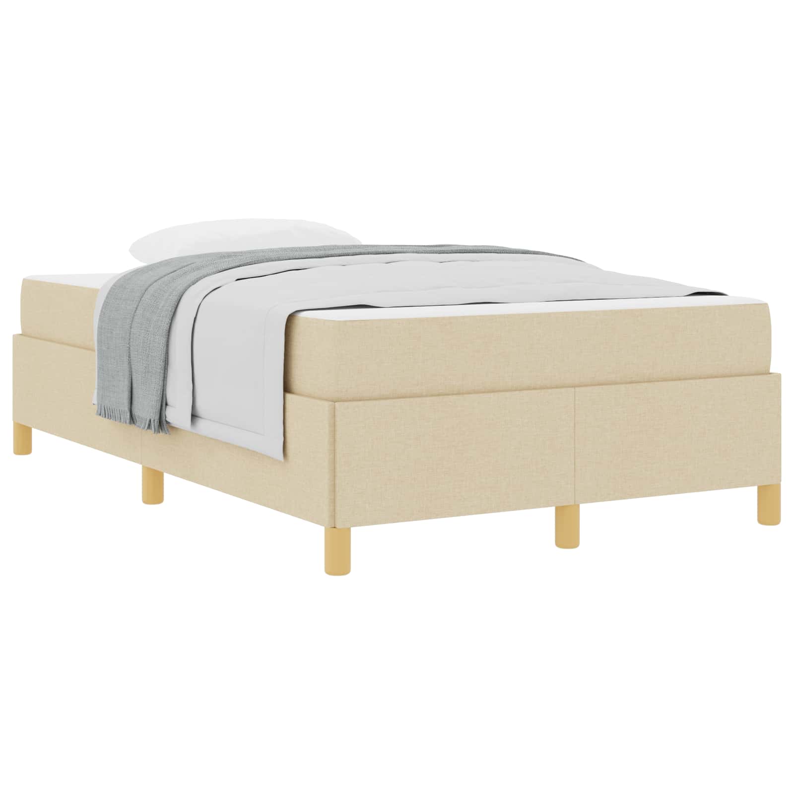 Cadre de lit avec matelas Crème 120 x 200 cm tissu - XIOS