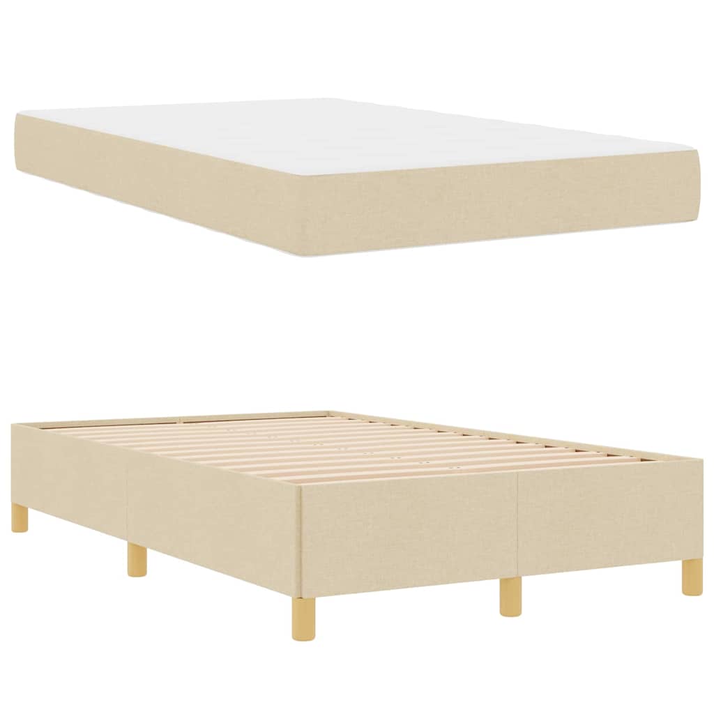 Cadre de lit avec matelas Crème 120 x 200 cm tissu - XIOS