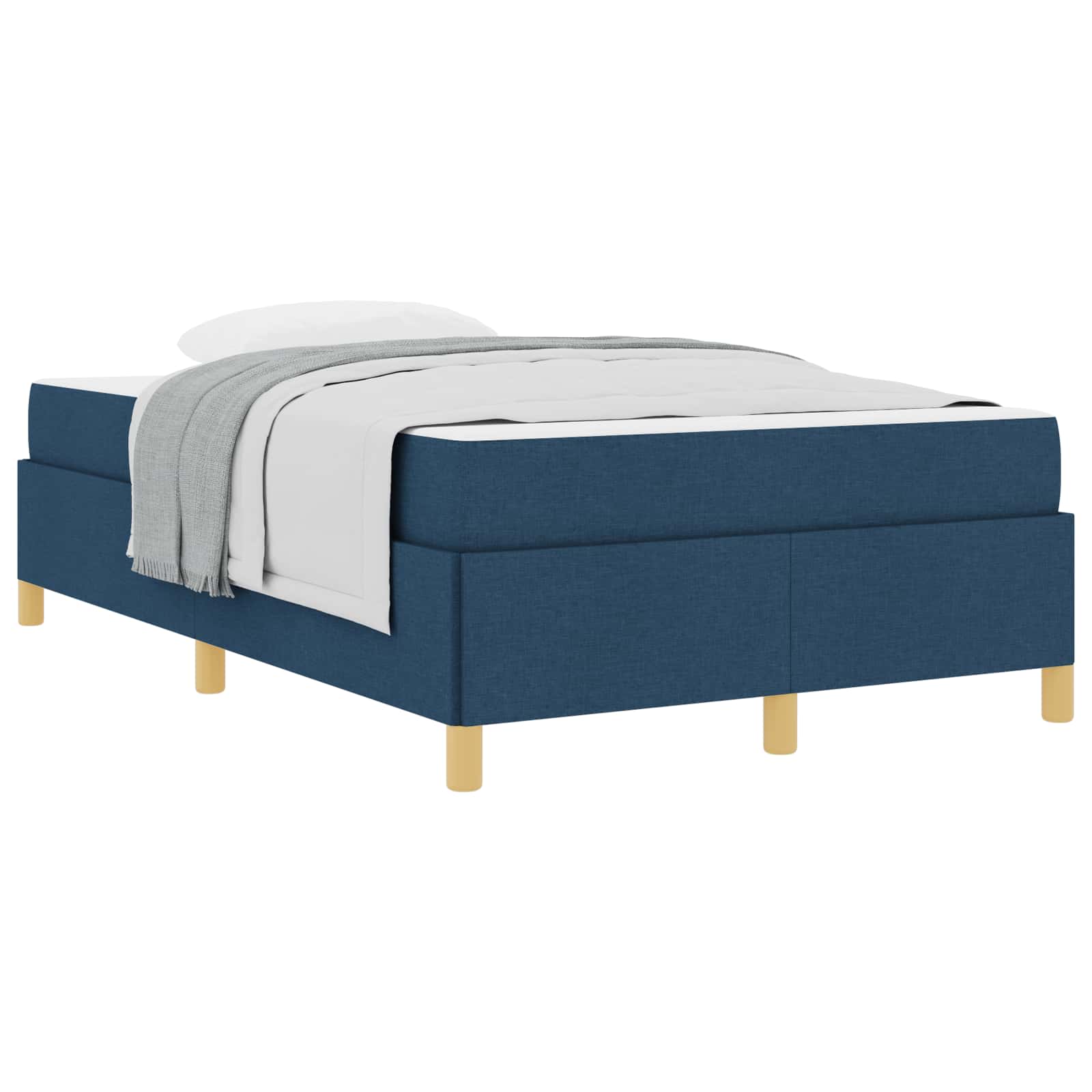 Cadre de lit avec matelas Bleu 120 x 200 cm tissu - XIOS