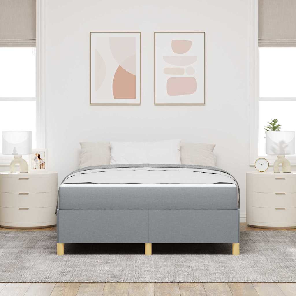 Cadre de lit avec matelas Gris clair 140 x 190 cm tissu - XIOS