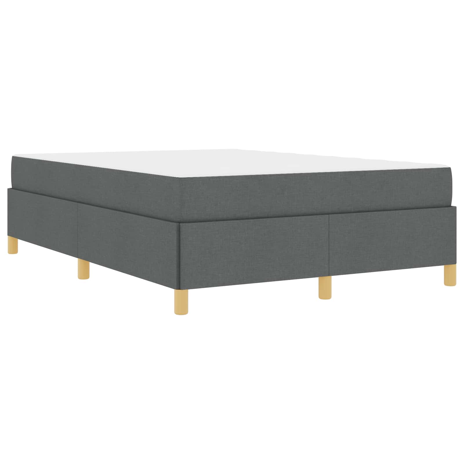 Cadre de lit avec matelas Gris foncé 140 x 190 cm tissu - XIOS