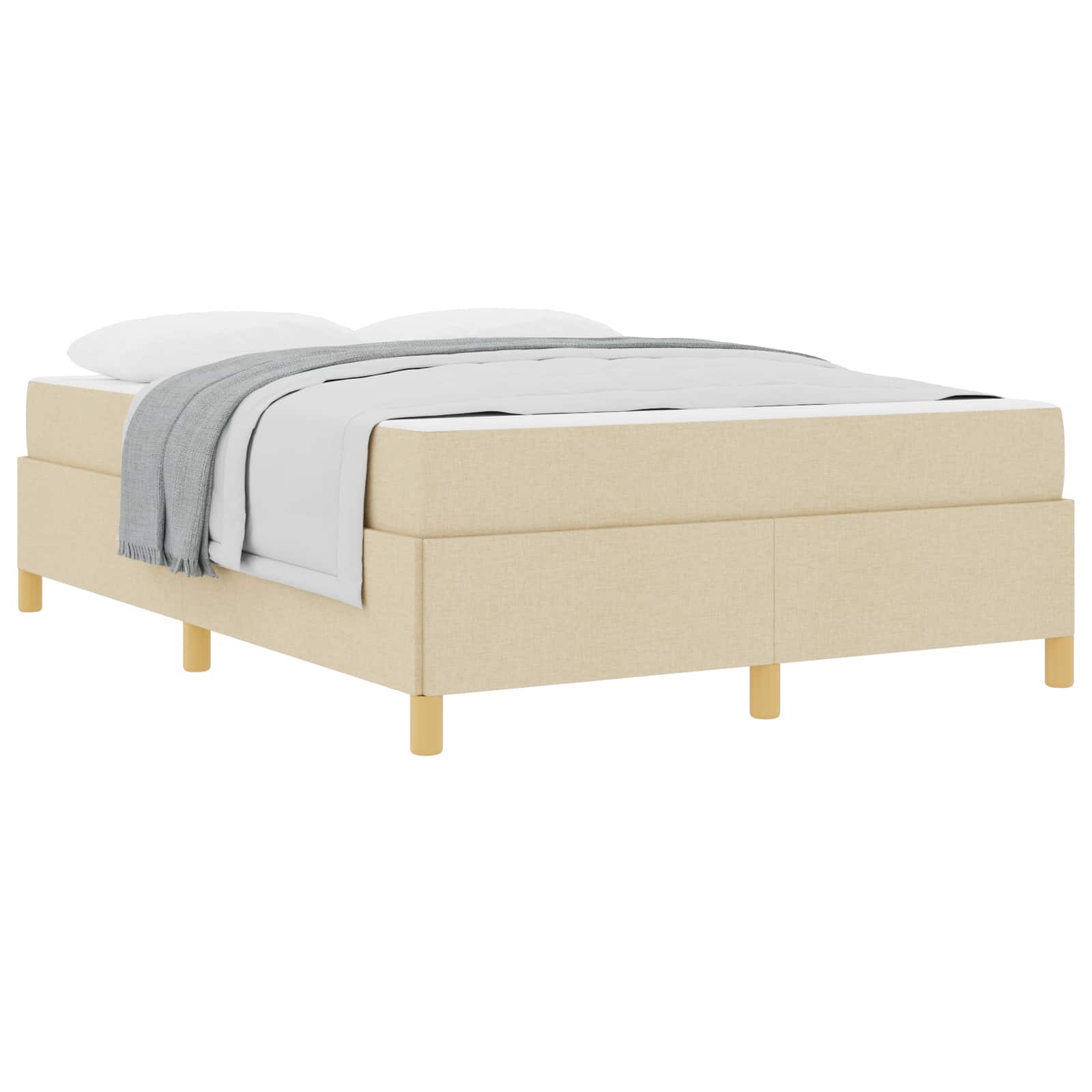 Cadre de lit avec matelas Crème 140 x 190 cm tissu - XIOS