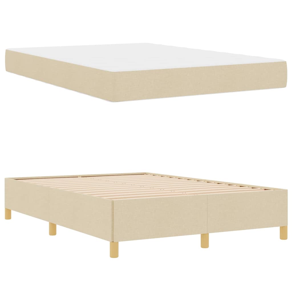 Cadre de lit avec matelas Crème 140 x 190 cm tissu - XIOS
