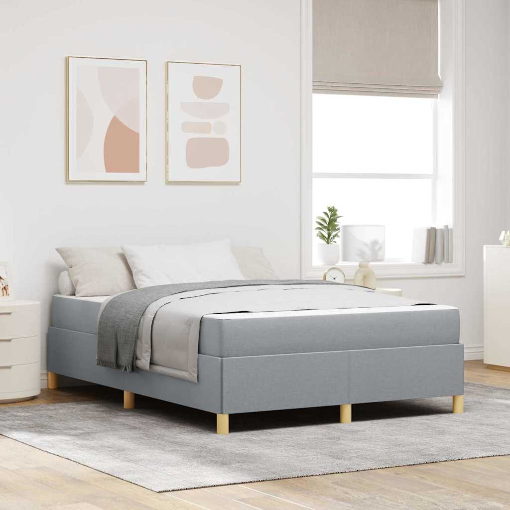 Cadre de lit avec matelas Gris clair 140 x 200 cm tissu - XIOS