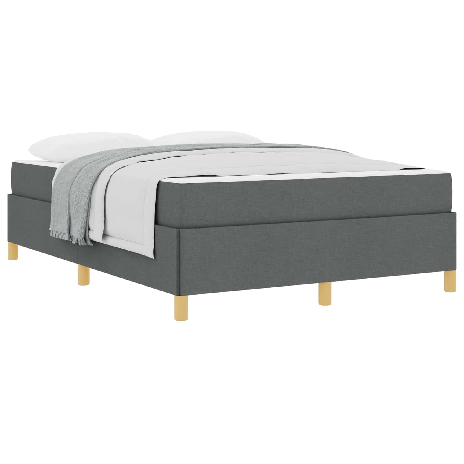 Cadre de lit avec matelas Gris foncé 140 x 200 cm tissu - XIOS
