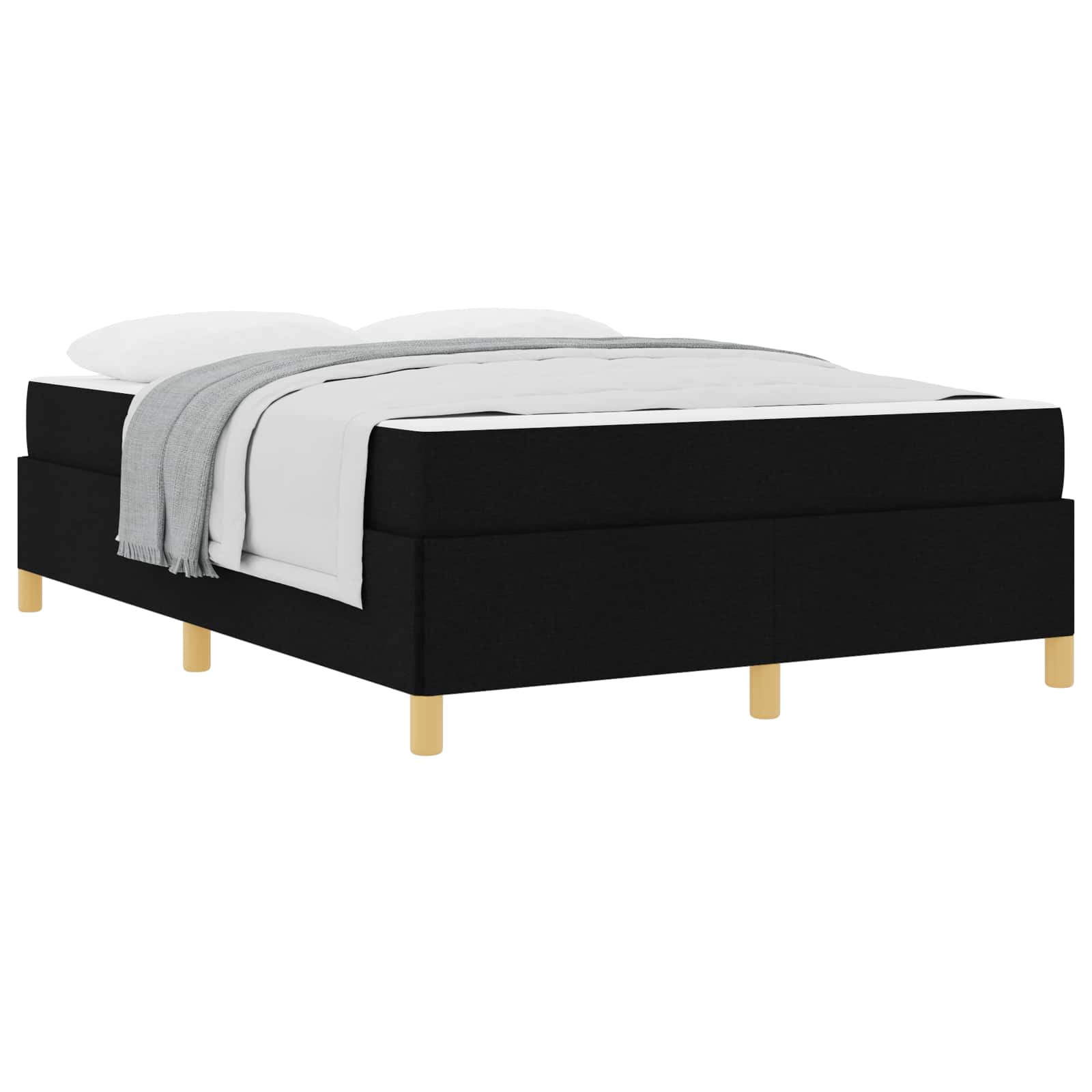 Cadre de lit avec matelas Noir 140 x 200 cm tissu - XIOS