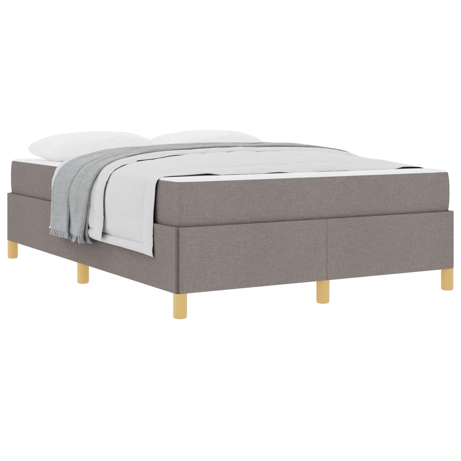 Cadre de lit avec matelas Taupe 140 x 200 cm tissu - XIOS