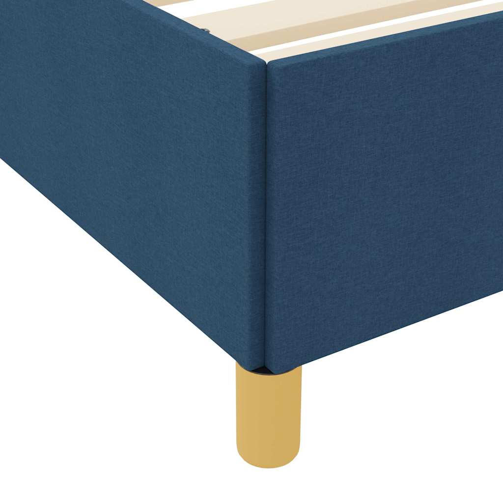 Cadre de lit avec matelas Bleu 140 x 200 cm tissu - XIOS