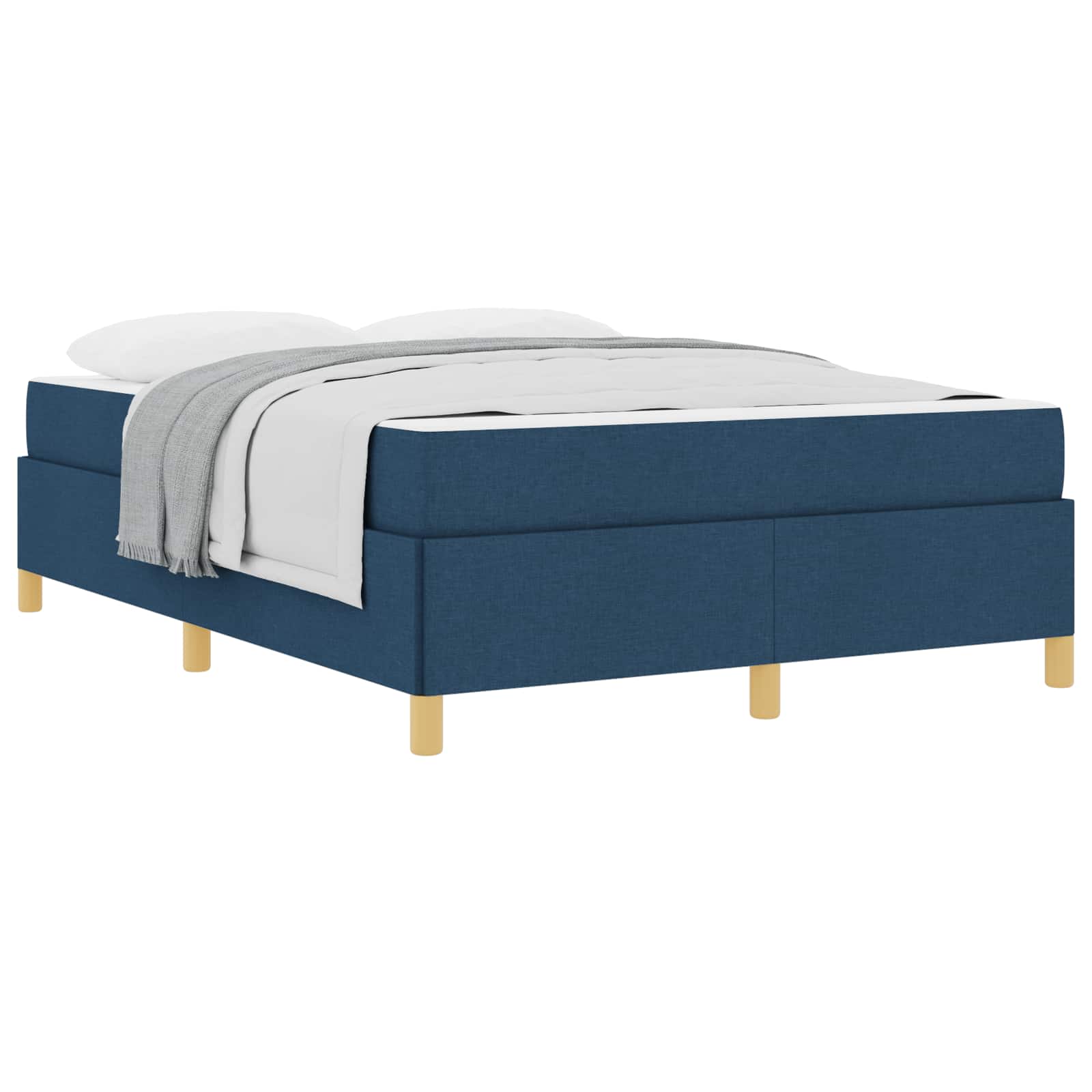 Cadre de lit avec matelas Bleu 140 x 200 cm tissu - XIOS