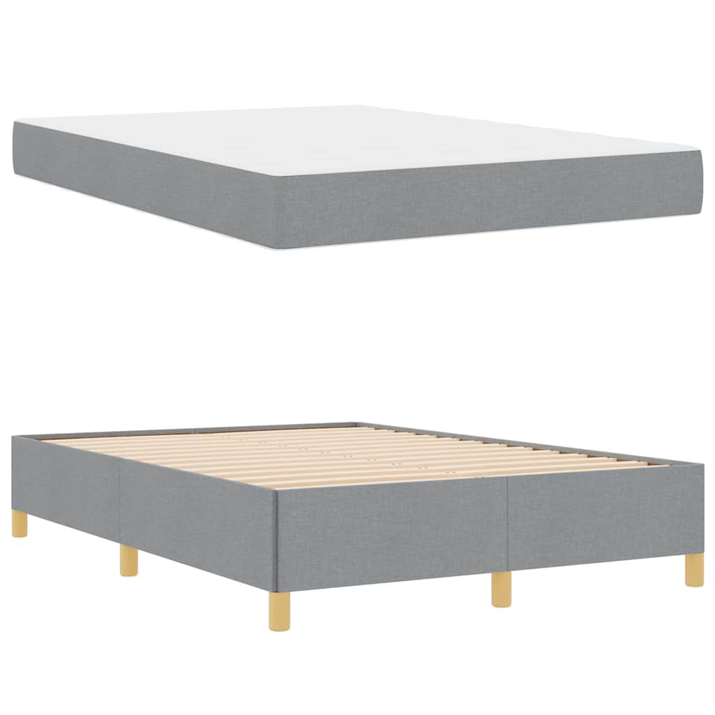 Cadre de lit avec matelas Gris clair 160 x 200 cm tissu - XIOS