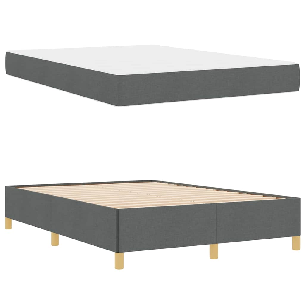 Cadre de lit avec matelas Gris foncé 160 x 200 cm tissu - XIOS