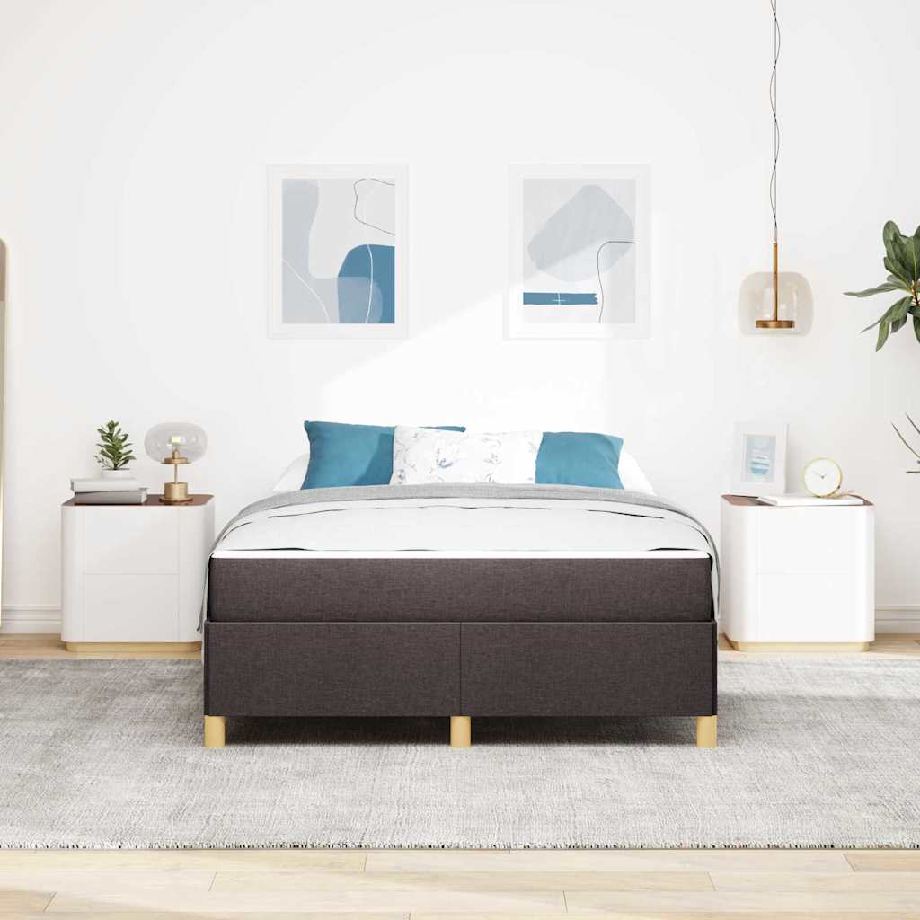 Cadre de lit avec matelas Marron foncé 160 x 200 cm tissu - XIOS