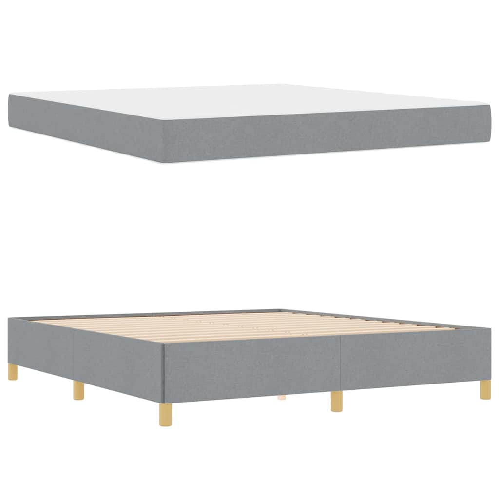 Cadre de lit avec matelas Gris clair 180 x 200 cm tissu - XIOS