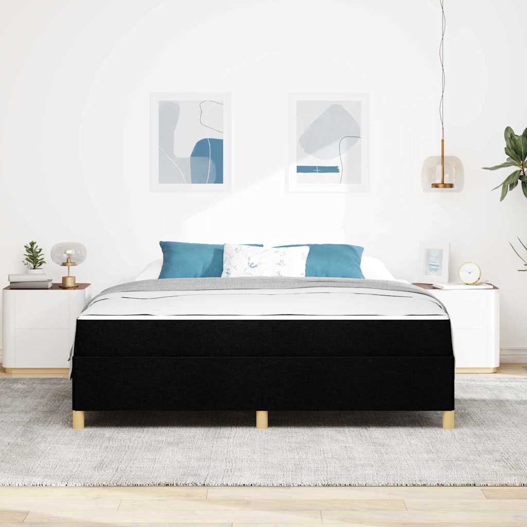 Cadre de lit avec matelas Noir 180 x 200 cm tissu - XIOS