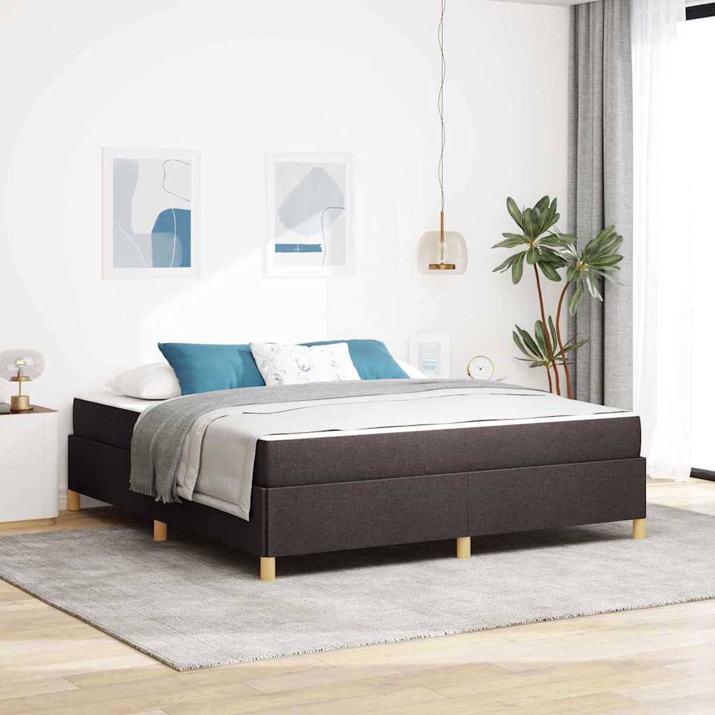 Cadre de lit Marron foncé 180 x 200 cm tissu