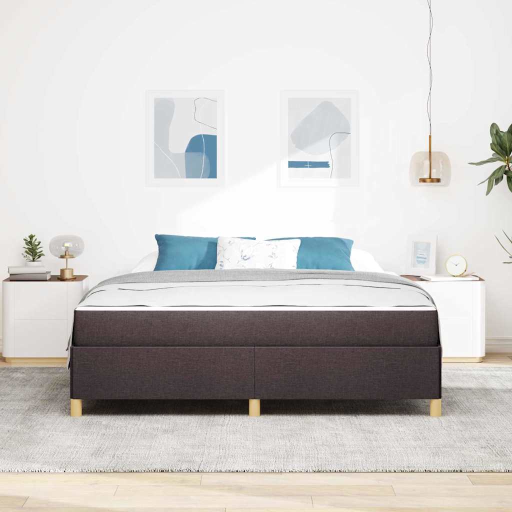 Cadre de lit Marron foncé 180 x 200 cm tissu